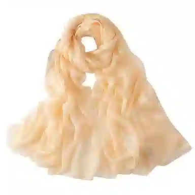 上海故事 纯色加大真丝雪纺素色长巾海滩沙漠旅游推荐 桑蚕丝 丝巾 女款