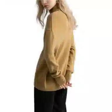 【dme】 高领休闲时尚宽松毛衣 女款 棕色