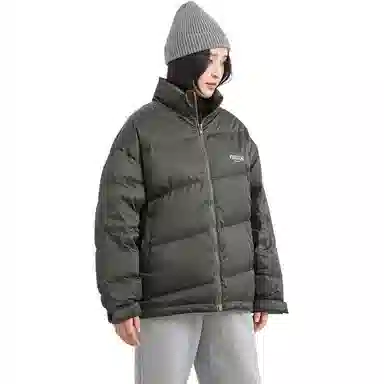 鸭鸭 字母印花立领短款拉链长袖羽绒服 女款