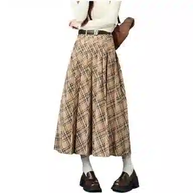 花铃太太 学院风格子休闲长裙 女款