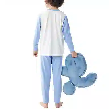 久岁伴 睡眠系列 透气保暖舒适家居服 苍蓝中小童