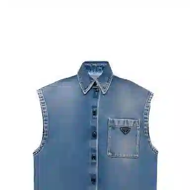 Prada SS23 Denim Vest Classic Triangle Logo