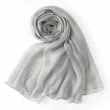 上海故事 纯色加大真丝雪纺素色长巾海滩沙漠旅游推荐 桑蚕丝 丝巾 女款