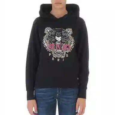 KENZO Tiger Embroidered Hoodie Black