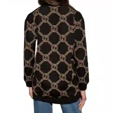 GUCCI FW21 Interlocking GG Wool Cardigan Brown