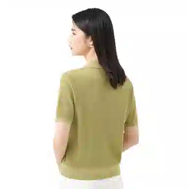 恒源祥 纯色翻领通勤气质针织衫 女款