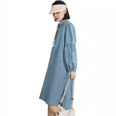 美洋 民族风流苏长袖连衣裙