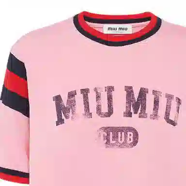 Miu Miu SS22 Logo T-Shirt Pink