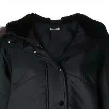 Miu Miu Solid Color Fur Collar Jacket Black