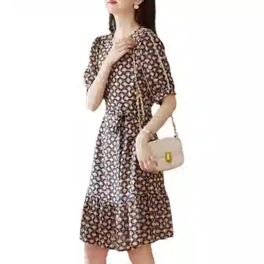 【dme】满印短袖连衣裙