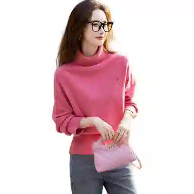 【dme】 纯色高领套头休闲长袖针织衫 女款