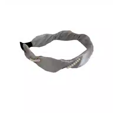 贯古今 珍珠缠绕手工女洗脸简约发卡简约头箍高级感洋气时尚防滑头饰 布艺 发箍 女款