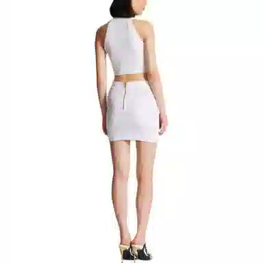 BALMAIN 6-Button Knit Skirt