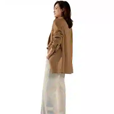 美洋 纯色双排扣宽松西装外套 女款