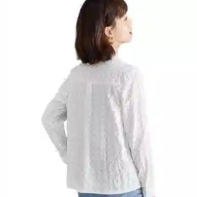 恒源祥 纯色立领纽扣休闲长袖衬衫 女款 白色