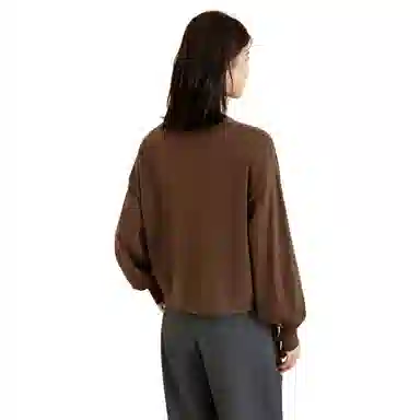 恒源祥 纯色圆领宽松落肩简约休闲长袖针织衫 女款