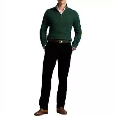 Polo Ralph Lauren FW24 Cable Knit Mock Neck Sweater Pine