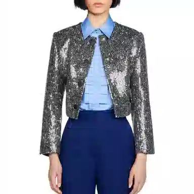 Sandro Frilled Collar Shirt