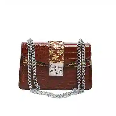 NOMK Vintage Crocodile Chain Shoulder Bag