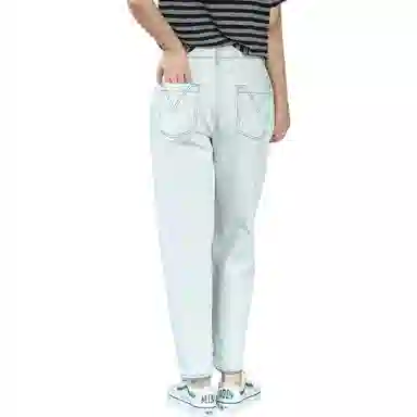 善己 水洗休闲哈伦牛仔裤 女款 月光灰