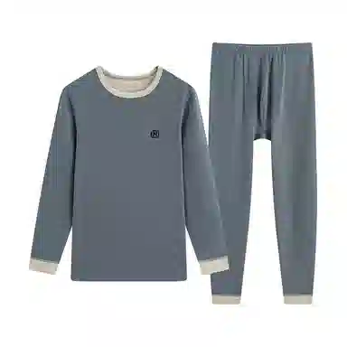 贴身领域 青年青少年德绒秋衣秋裤羊绒蚕丝打底线衣线裤内衣保暖套装 男款