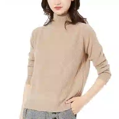 恒源祥 半高领纯色套头针织毛衣 女款