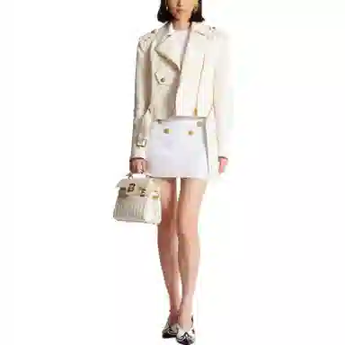 BALMAIN 6-Button Knit Skirt