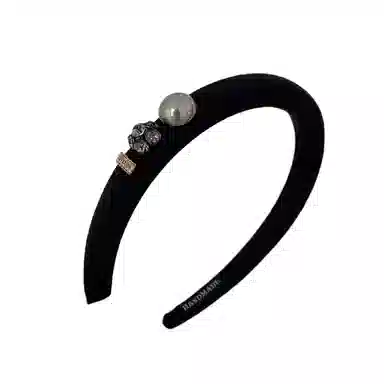 贯古今 复古轻奢镶钻气质海绵高级感增高颅顶外出压发细发卡日常发饰 布艺 发箍 女款