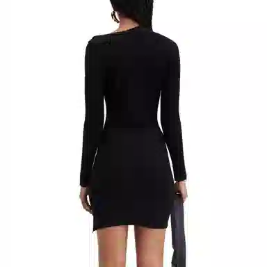 Jacquemus Asymmetrical Cardigan Dress Black