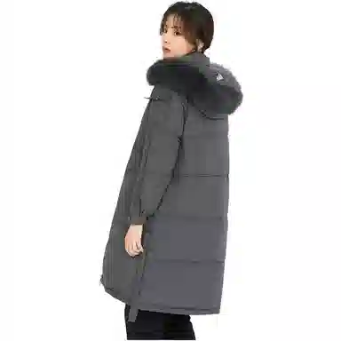 鸭鸭 中长款纯色宽松舒适羽绒服 女款