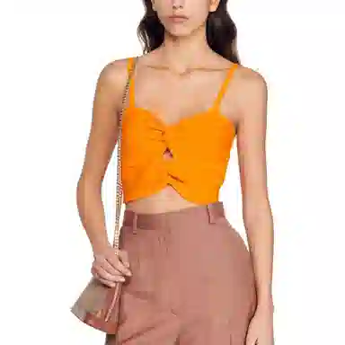 Sandro Dopamine Bow Knit Tank Orange