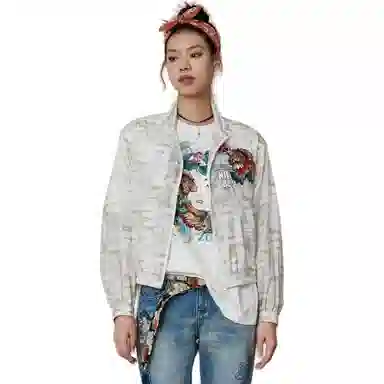 鬼洗 水金鱼满印印花夹克外套 女款