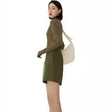 美洋 纯色高腰直筒短裤 女款