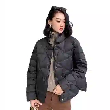 鸭鸭 通勤立领纯色短款长袖羽绒服 女款
