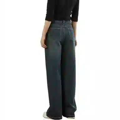 善己 小众休闲设计感牛仔裤 女款 蓝