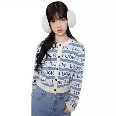 美特斯邦威 开衫外穿纽扣纯色针织衫 女款