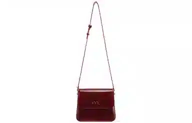 妙迪 复古简约百搭高级感大容量时尚通勤 质感牛皮 定型小方包单肩斜挎腋下包 常规 女款 安可拉红