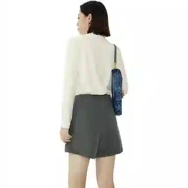 美洋 纯色高腰直筒短裤 女款