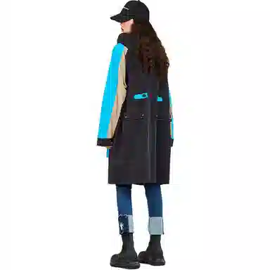 木果果木 撞色复古长袖风衣 女款