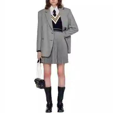 Sandro Short Pleated Skirt With Rhinestones