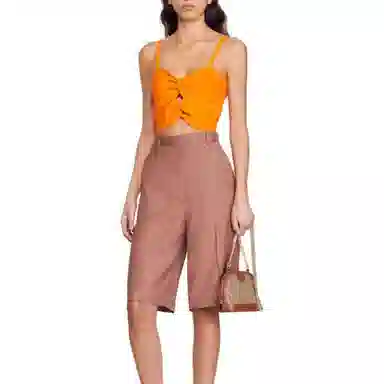 Sandro Dopamine Bow Knit Tank Orange