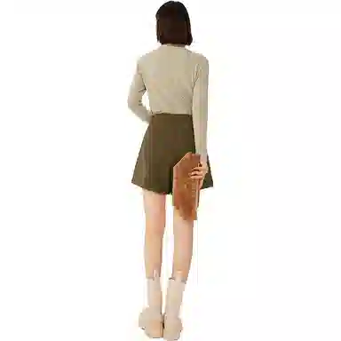 美洋 纯色高腰直筒短裤 女款