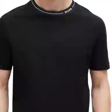 HUGO BOSS Cotton-Jersey Regular-Fit T-Shirt With Branded Collar T
