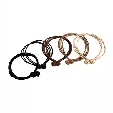 贯古今 五根装中国结四股简约基础气质百搭橡皮筋扎高马尾发饰 布艺 发圈 女款