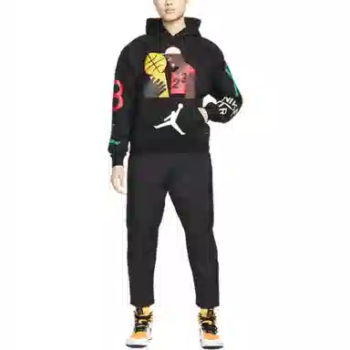Jordan x Nina Abstract Print Hoodie Black