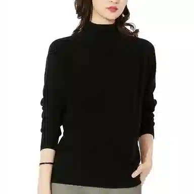 恒源祥 半高领纯色套头针织毛衣 女款