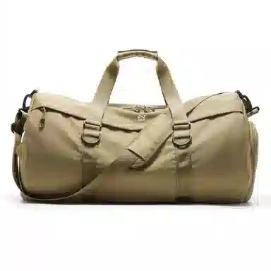 轻骑者 潮流大容量短途出差旅游行李袋运动含干湿分离独立鞋袋 帆布 旅行单肩手提斜挎健身包 大号 男女同款情侣款 黑色/卡其