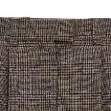 Miu Miu FW23 Plaid Embroidered Skirt Dark Brown