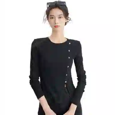 美洋 中间开叉修身圆领针织衫 女款