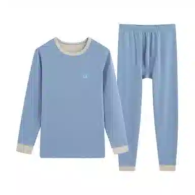 贴身领域 青年青少年德绒秋衣秋裤羊绒蚕丝打底线衣线裤内衣保暖套装 男款